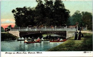 1910s Bridge on Belle Isle Detroit Michigan Postcard