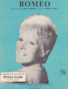 Romeo Petula Clark 1950s Sheet Music