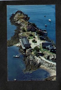 ME Aerial View Little Island Motel Orr's Cook's Corner Brunswick Maine Postcard