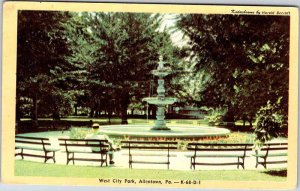 Postcard FOUNTAIN SCENE Allentown Pennsylvania PA AO9609