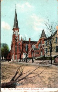 Postcard St. Paul's Lutheran Church in Richmond, Indiana~138139
