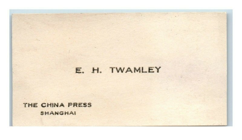 1920s The China Press Newspaper Agent Shanghai China Business Card Original P84