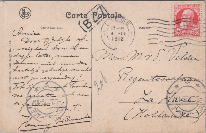 Belgium Liege Pont de Fràgnée Vintage Postcard C148