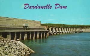 Vintage Postcard Dardanelle Dam & Lake Built US Army of Engineers Russellville