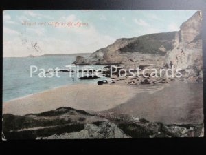 c1911 - Beach and Cliffs at ST. AGNES, Cornwall