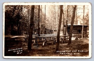 J87/ Friendly West Virginia RPPC Postcard c1941 Arlington Log Cabins  445