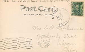 Postcard RPPC 1906 Iowa Goldfield Riverside Park Bridge 23-12162