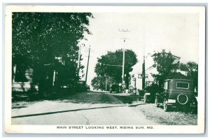 1960 Main Street Looking West Scene Rising Sun Maryland MD Posted Cars Postcard