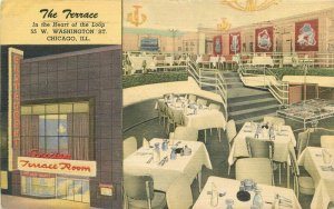 Entrance 1956 Million Dollar Terrace Restaurant Interior Postcard Teich 9531