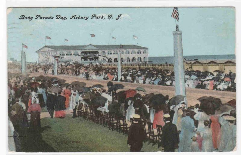 Baby Parade Day Asbury Park New Jersey 1910 postcard