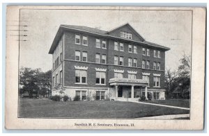 1911 Swedish M.E. Seminary Exterior Building Evanston Illinois Vintage Postcard 