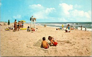 Vtg Castle By The Sea Beach Lifeguard Fenwick Island Delaware DE Unused Postcard