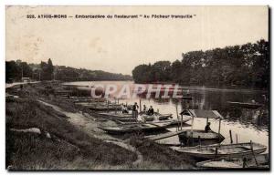 Old Postcard Athis Mons Embarcadere of Au quiet fisherman