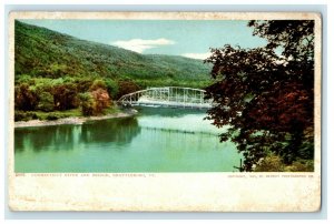 c1905 Connecticut River and Bridge, Brattleboro, Vermont VT Antique Postcard