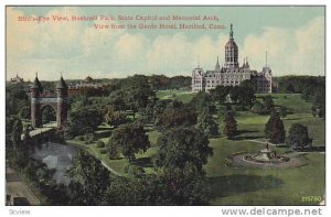 Bird´s-Eye view, Bushnell Park, State Capitol and Memorial Arch, Hartford, C...