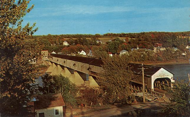 Covered Bridge on St John River - Hartland NB, New Brunswick, Canada