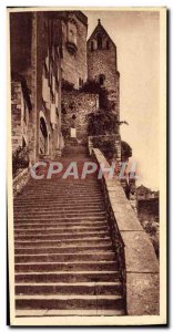 Old Postcard Rocamadour Grand Staircase