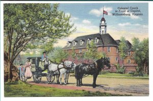 Williamsburg, VA - Colonial Coach in Front of Capitol