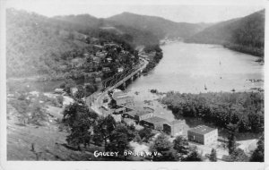 Gauley Bridge West Virginia Birds Eye View Real Photo Vintage Postcard AA51400