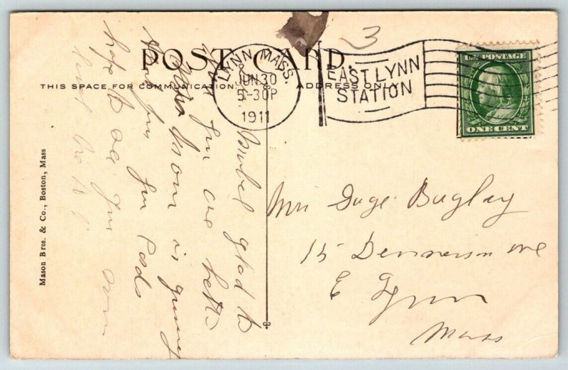 1911  Lynn Massachusetts   Kings Beach   Postcard