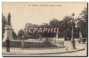 Old Postcard Dijon Darcy Square and Statue of Rude