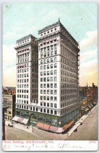 Vintage Wells Building Milwaukee WI Early 1900s Postcard