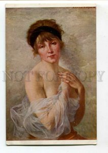 3111907 SEMI-NUDE Woman by BARNOIN vintage SALON color PC