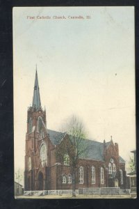 CETRALIA ILLINOIS FIRST CATHOLIC CHURCH VINTAGE POSTCARD