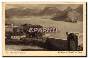 Old Postcard Lake l & # 39Annecy Talloires and Chapel Foron
