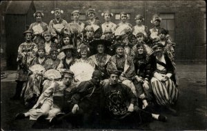 Theatre Theatrical Group Photo Cross Dressing Drag Real Photo Vintage Postcard