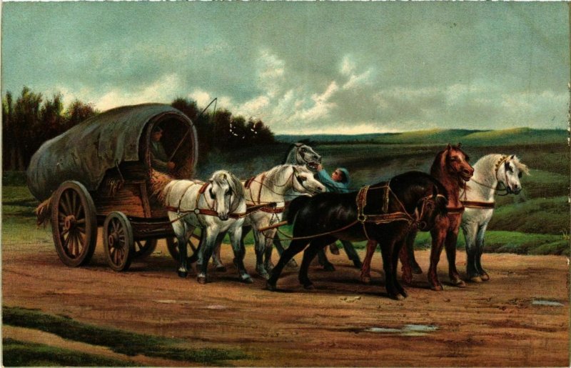 CPA STENGEL 29191 A Waggon and Team of Horses (744909)