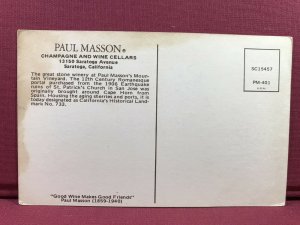 Paul Masson Champagne and Wine Cellars Saratoga, Ca. Horse Wagon w/ Men Barrels 