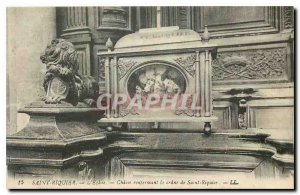 Old Postcard Saint Riquier Church Hunting containing the skull of Saint Riqui...