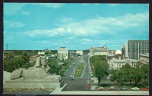 MB WINNIPEG Memorial Boulevard from Legislative Building Chrome 1950 -1970