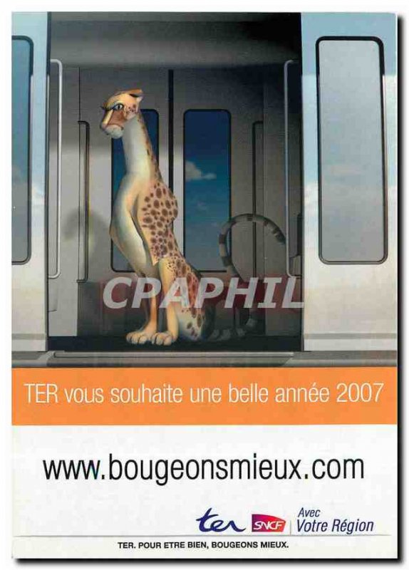 Postcard Modern Bougeons Mieux.comSNCF Cheetah