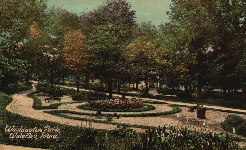 Vintage Postcard 1900's View of Washington Park Walerloo lowa IA