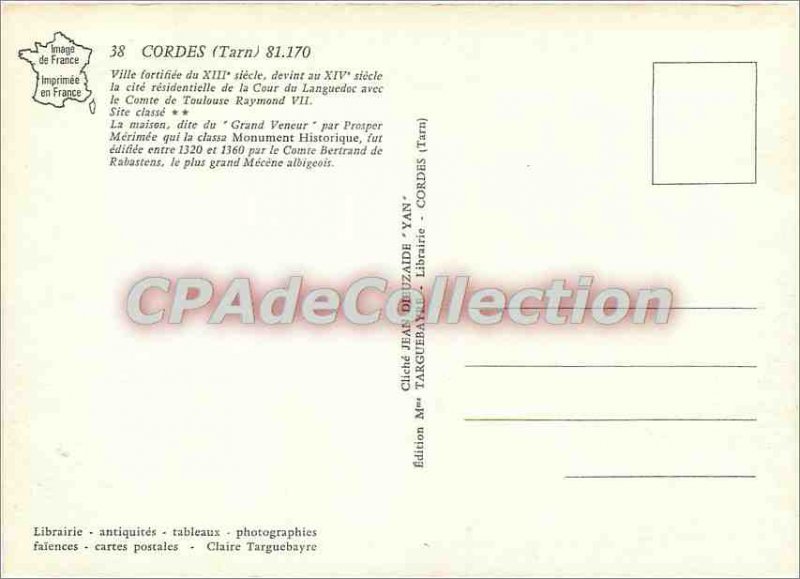 Postcard Modern Cordes (Tarn) fortified town of the thirteenth century