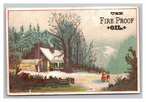 Vintage 1880's Victorian Trade Card Fire Proof Oil Lamp Oil Louisville Kentucky