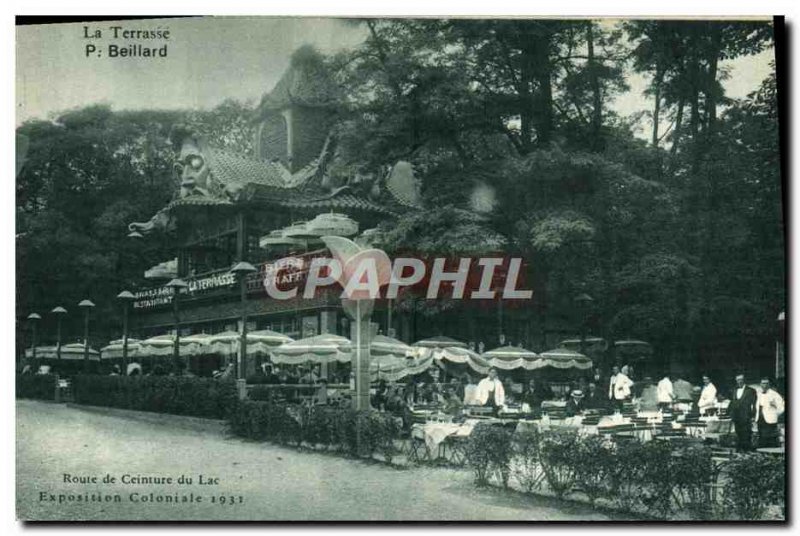 Old Postcard The Terrace Beillard Belt Route Du Lac Colonial Exhibition 1931