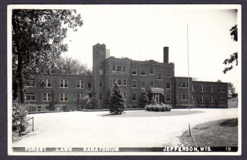 Jefferson WI Forest Lawn Sanatorium Vintage RPPC