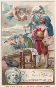 Rubens Flemish Baroque Painter Printed Signed Bendorps Postcard Old Trade Card