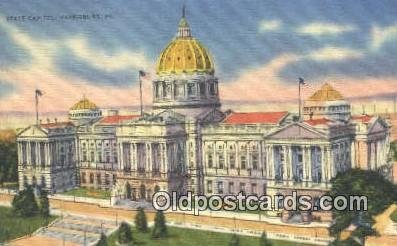 Harrisburg, Pennsylvania, PA State Capital USA 1937 postal used 1937