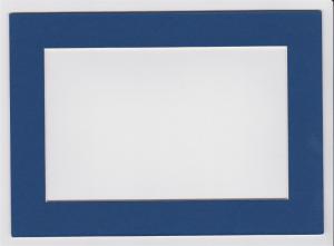 Custom Cut Postcard Mat Fits 5x7 Frame BLUE