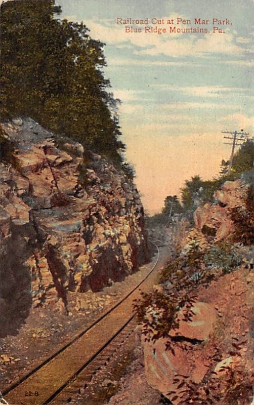 Railroad Cut at Pen Mar Park  Blue Ridge Mtns, Pennsylvania PA