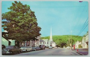 Stowe Vermont~Main Street~Standard Chrome Postcard