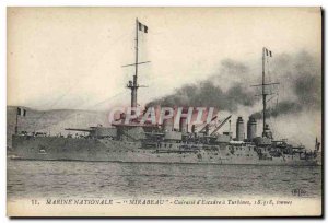 Postcard Old Boat Mirabeau Breastplate d & # 39escadre has turbines