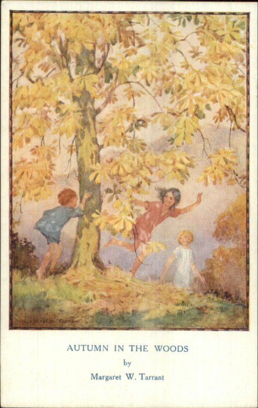 Margaret Tarrant Children Play AUTUMN IN WOODS Medici Postcard