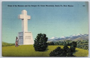 Postcard 1949 Cross of Martyrs & Sangre De Cristo Mountains Santa Fe New Mexico