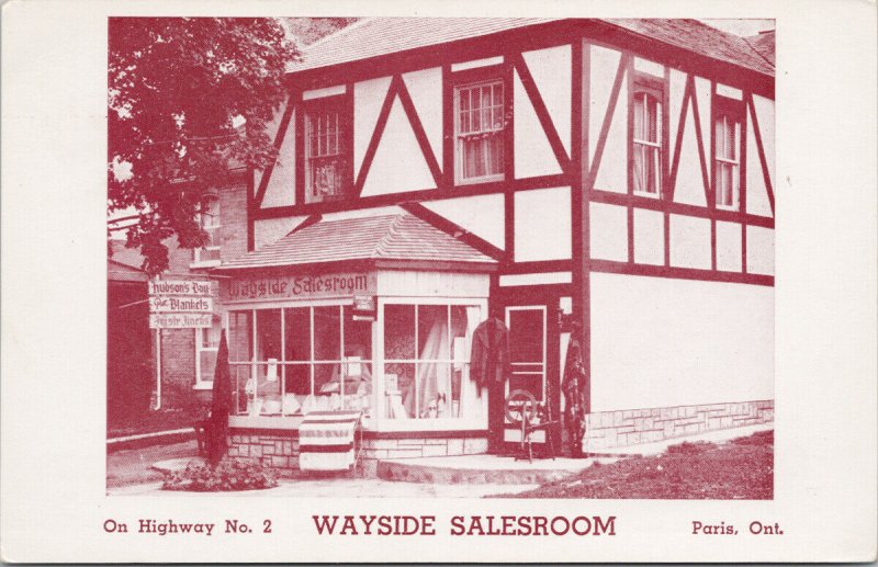 Wayside Salesroom Paris Ontario ON Unused Advertising Postcard F36