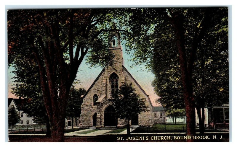 BOUND BROOK, New Jersey NJ ~ ST. JOSEPH'S CHURCH Somerset County c1910s Postcard